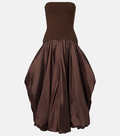Izzy strapless taffeta midi dress