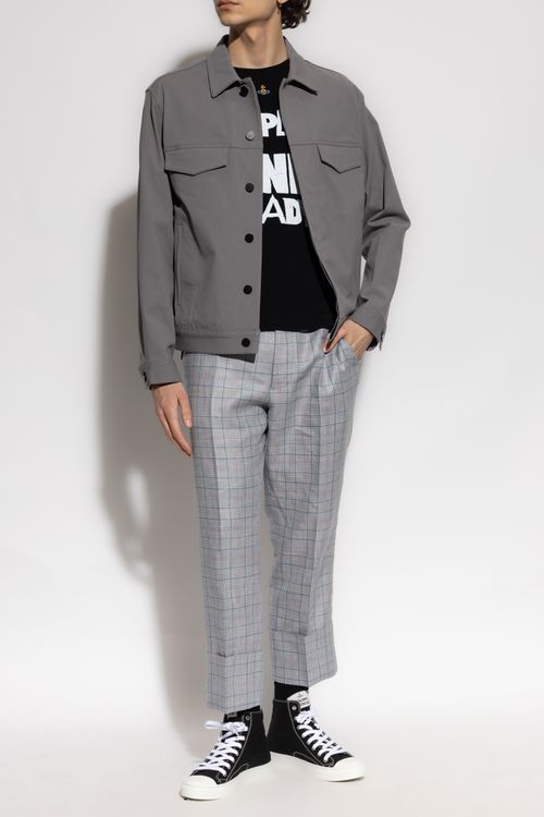Pleated Trousers, Men's, Grey