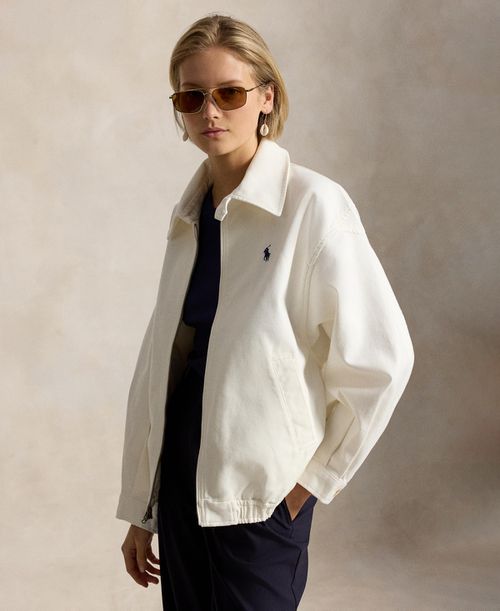 Women's Long-Sleeve Bomber Jacket - White