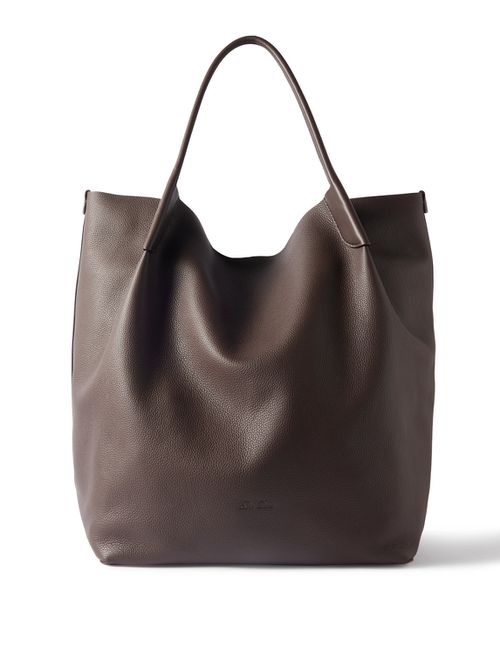 로로피아나 남성 Bale Extra-Large Full-Grain Leather Tote Bag 0400660505691