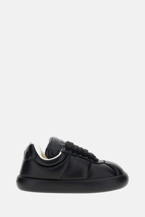 Puffy Low-top Lace-up Sneaker Black