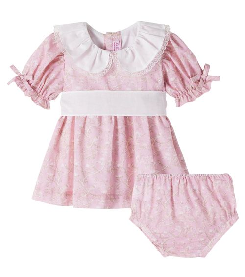 Baby Teresa cotton dress and bloomers set