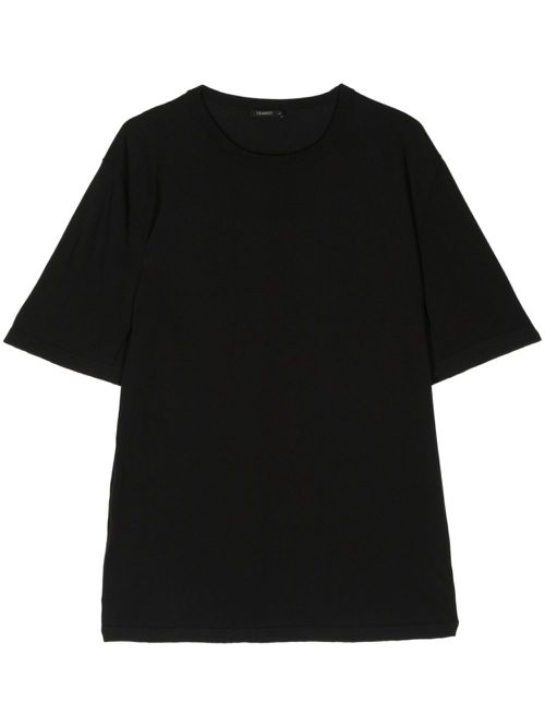 Round-neck cotton T-shirt - Black