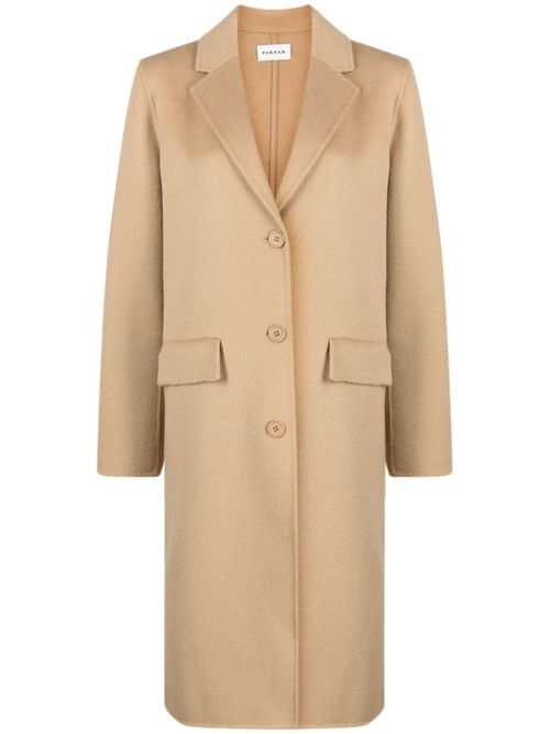 Notched-lapels single-breasted coat - Brown