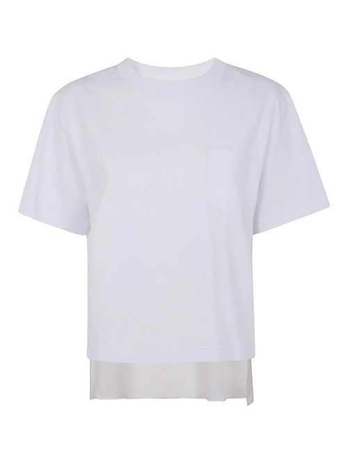 Nylon Twill Mix Cotton T-Shirt