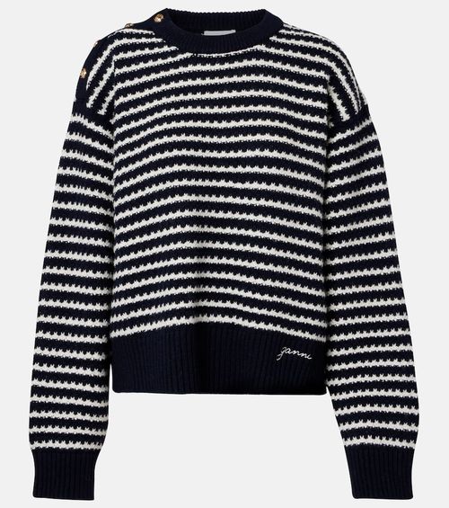 Striped wool and cotton sweater