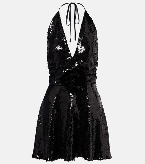 Sequined halterneck minidress