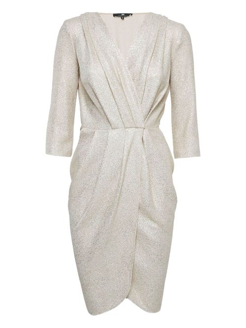Pre-owned gathered wrap dress - White