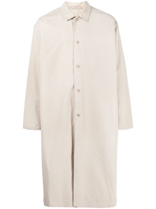 Cotton-blend buttoned trench coat - Grey