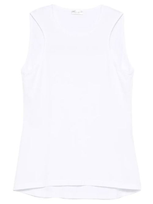White Solid Round Neck Top