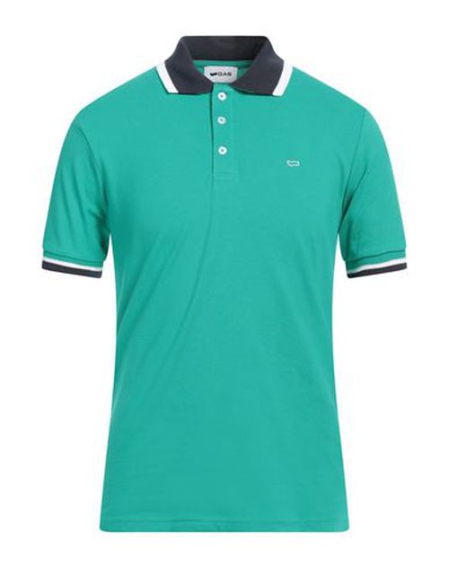 Gas Man Polo shirt Emerald green Size S Cotton, Elastane