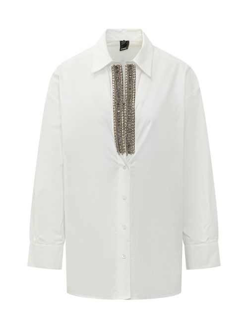 White Relaxed Embellished Shirt