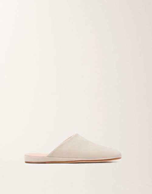 Suede slippers in ice grey