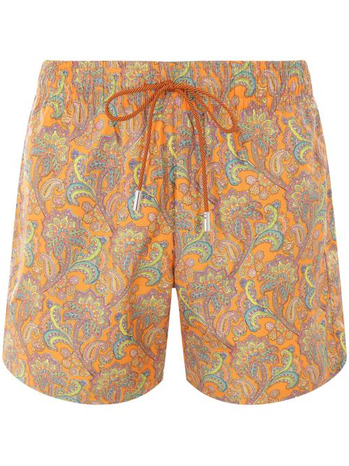 Paisley-print swim shorts - Orange