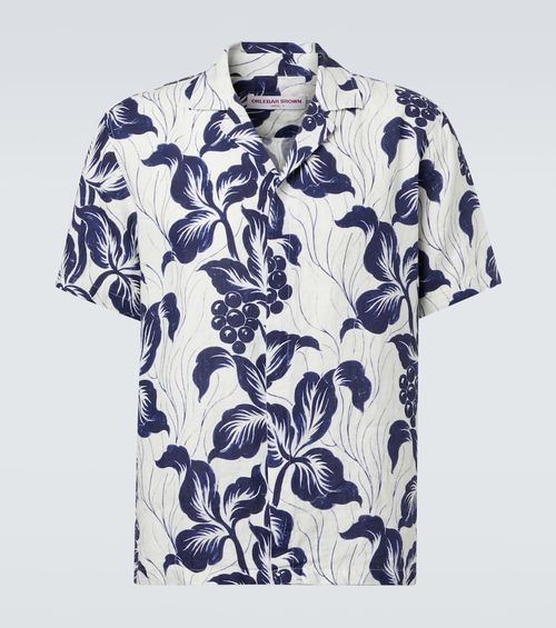 Maitan floral linen bowling shirt
