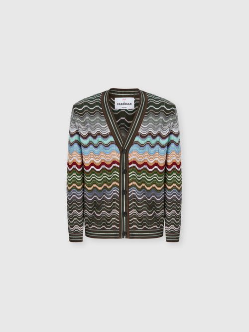 Missoni - Cotton and viscose chevron cardigan with Greek motif, Men, Multicoloured