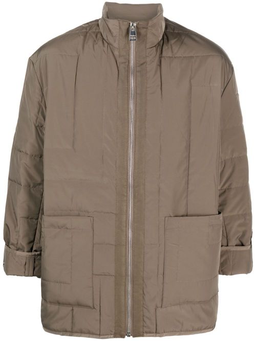 Parisii zip-up parka coat - Brown