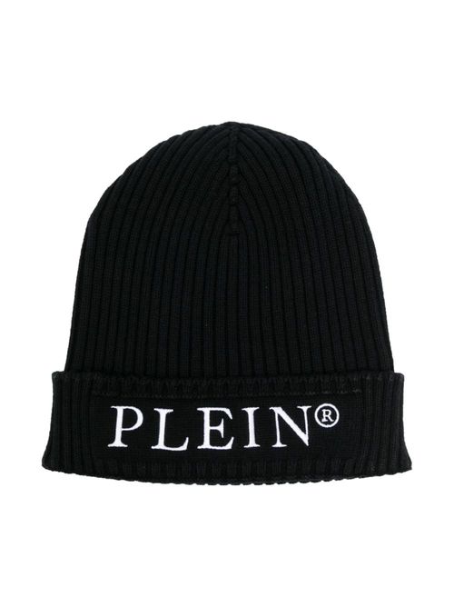 Logo-embroidered ribbed-knit beanie - Black