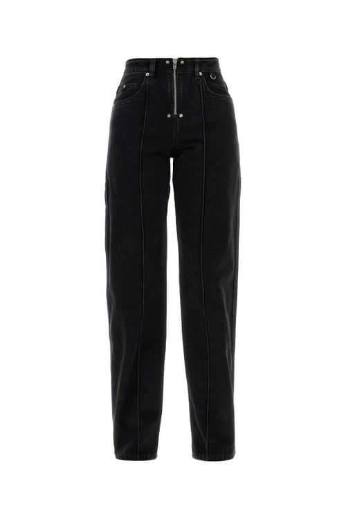 High-Rise Wide-Leg Jeans — Black
