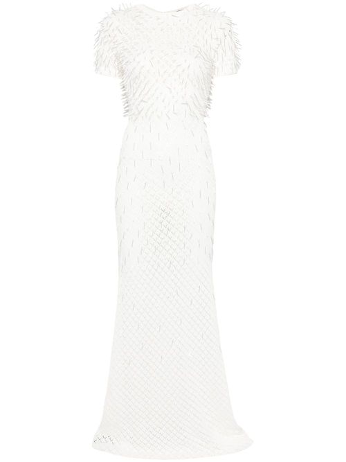 Knitted maxi dress - White