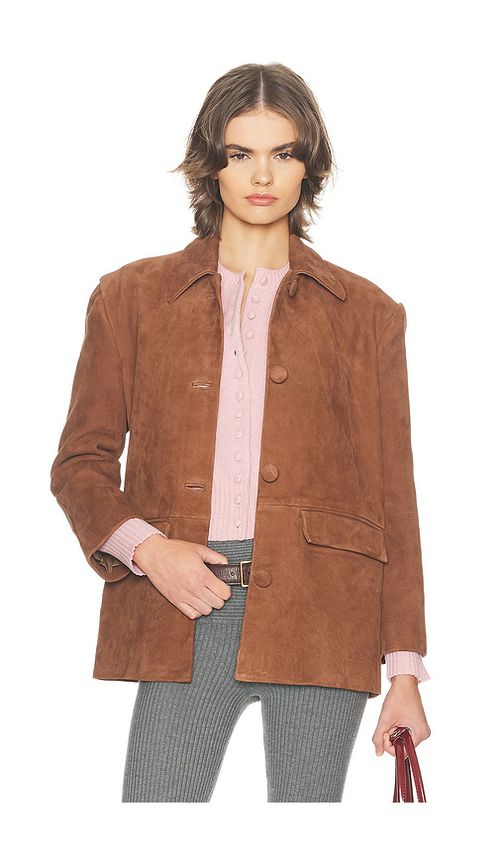 Helsa The Schoolhouse Jacket in Suede in Tan. - XS also in L, M, S