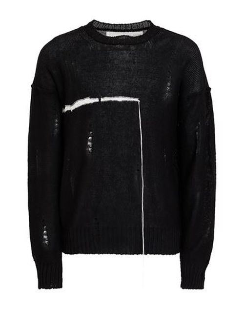 Isabel Benenato Man Sweater Black Size L Linen