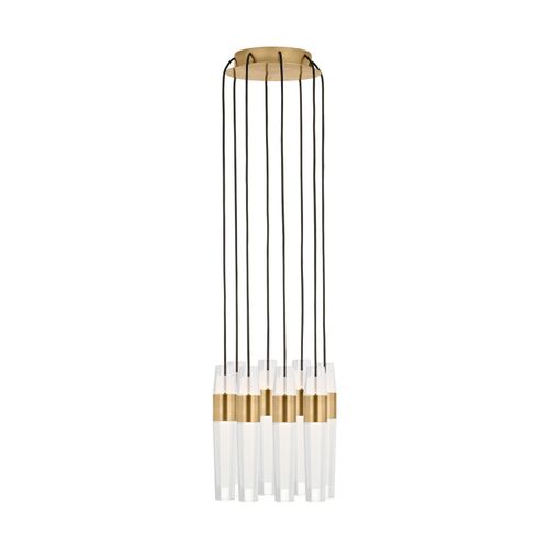 Natural Brass LED Chandelier from the Lassell Collection