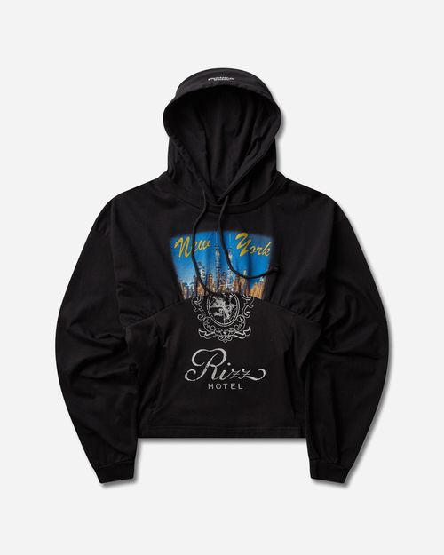 Reconstructed Hourglass Hoodie Black