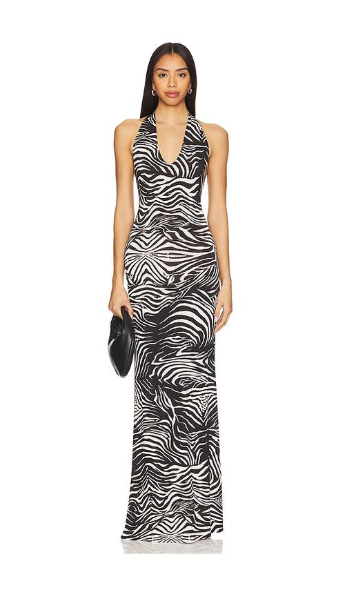 AFRM KLEID RUE in Black,White. Größe XL. Also in L