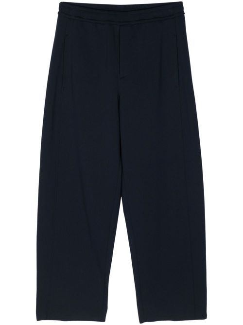 Piqué straight trousers - Blue