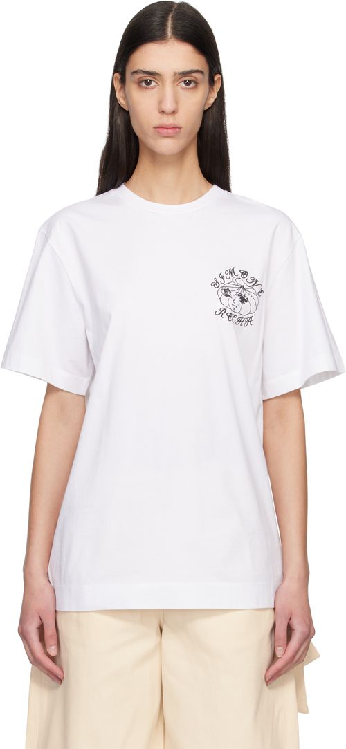 White Dim Sum Logo Print T-shirt