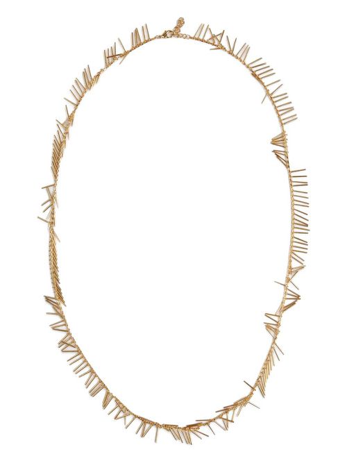 Teardrop-style brass necklace - Gold