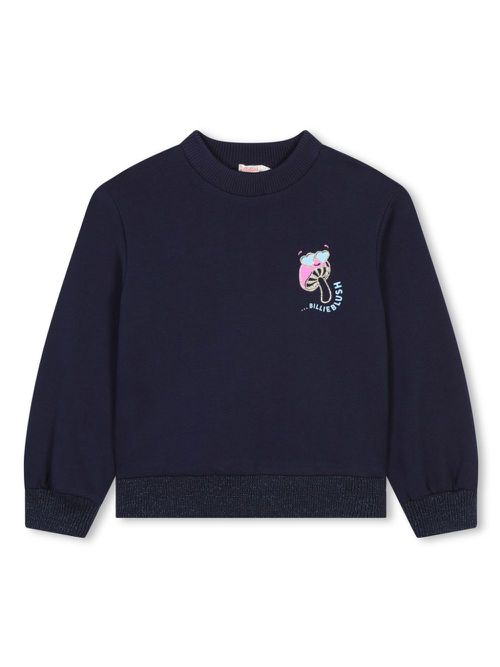 Logo-lettering cotton sweatshirt - Blue