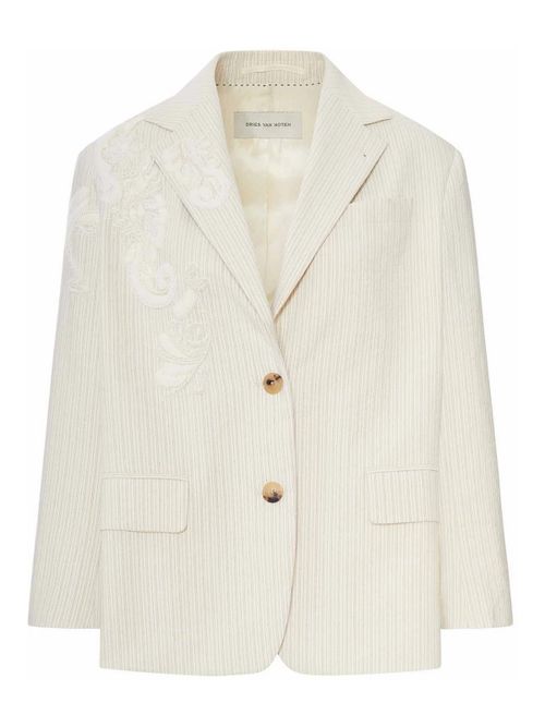 Single-Breasted Jacket With Floral Embroidery