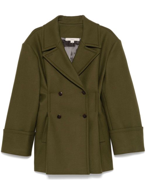 Pleated peacoat - Green