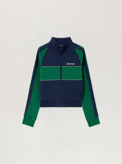 Classic Logo Zipped Crew Jacket Woman  Navy Blue Green
