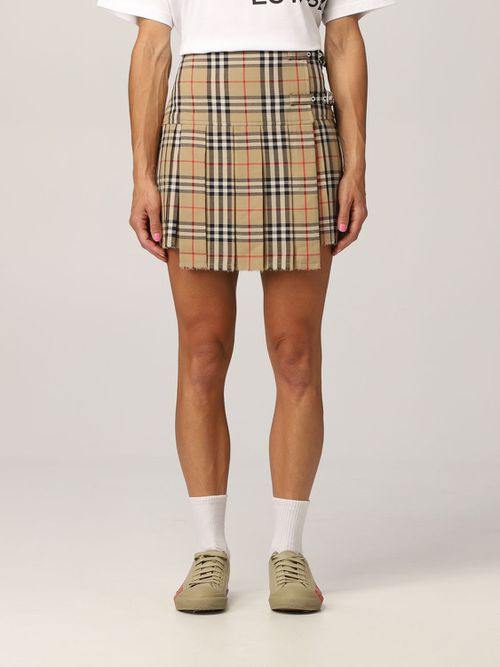Check Pattern Pleated Short Skirt