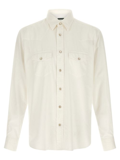 Western-Style Cotton Shirt — Cream