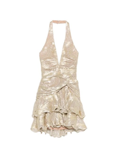 Lurex Plunge Mini Dress