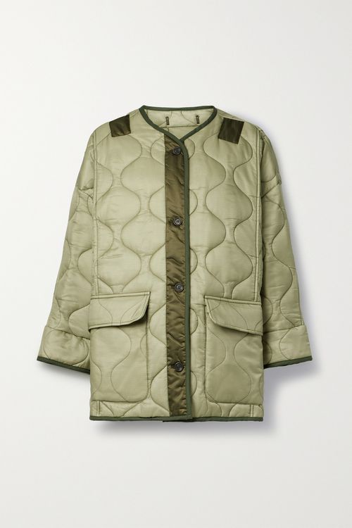 Quilted Padded Ripstop Jacket - Green