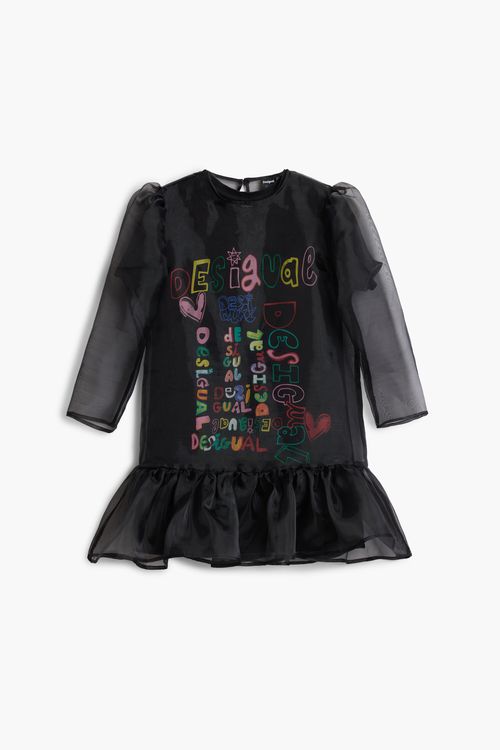 3/4 sleeve dress with lettering