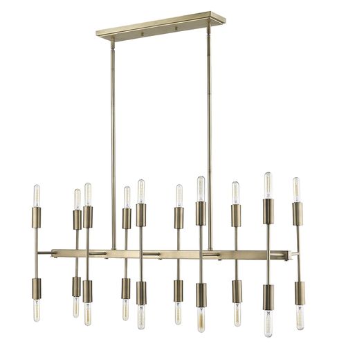 Aged Brass 20 Light Island Pendant from the Perret Collection