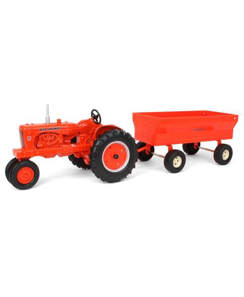 1/16 Allis Chalmers Tractor with Flare Box Wagon - Orange