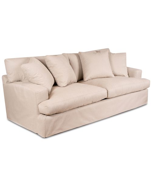 "Brenalee 93"" Sofa - Performance Fabric slipcover Replacement with four pillows - Fawn Tan"