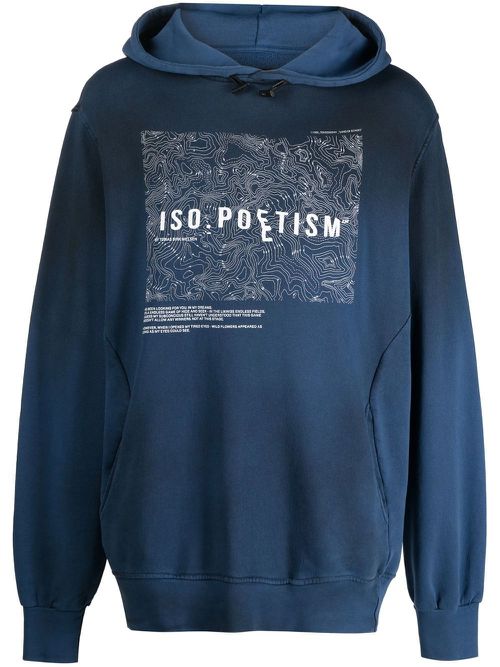 Graphic logo-print hoodie - Blue