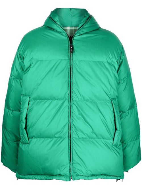 Reversible padded hooded coat - Green