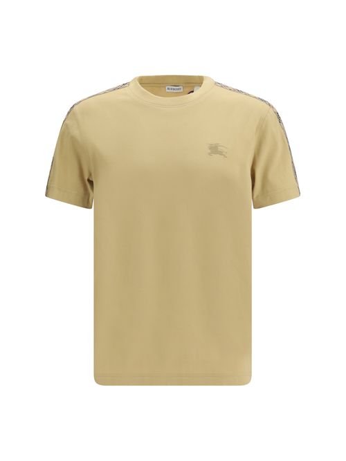 Check Trim T-Shirt — Beige