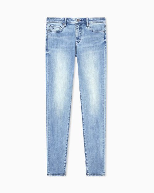 Super Skinny Jeans in Stretch Denim Mid-Blue Indigo