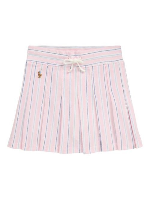 Striped pleated skorts - Pink