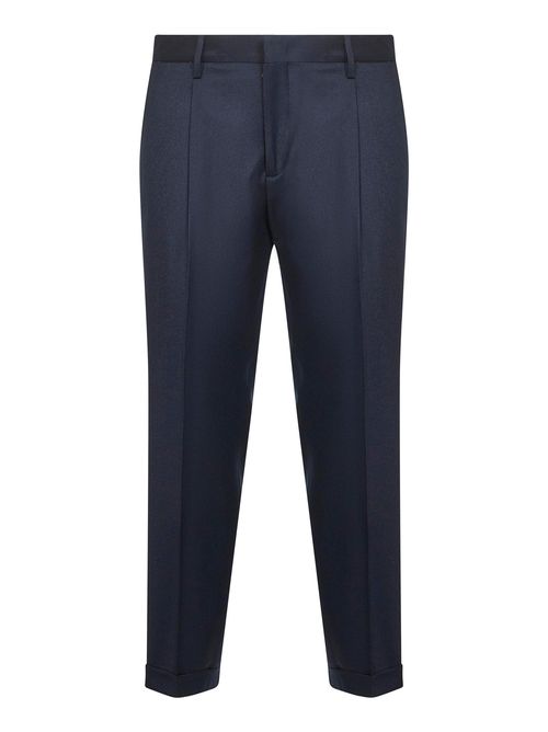 Virgin Wool & Cashmere Blend Trousers — Blue